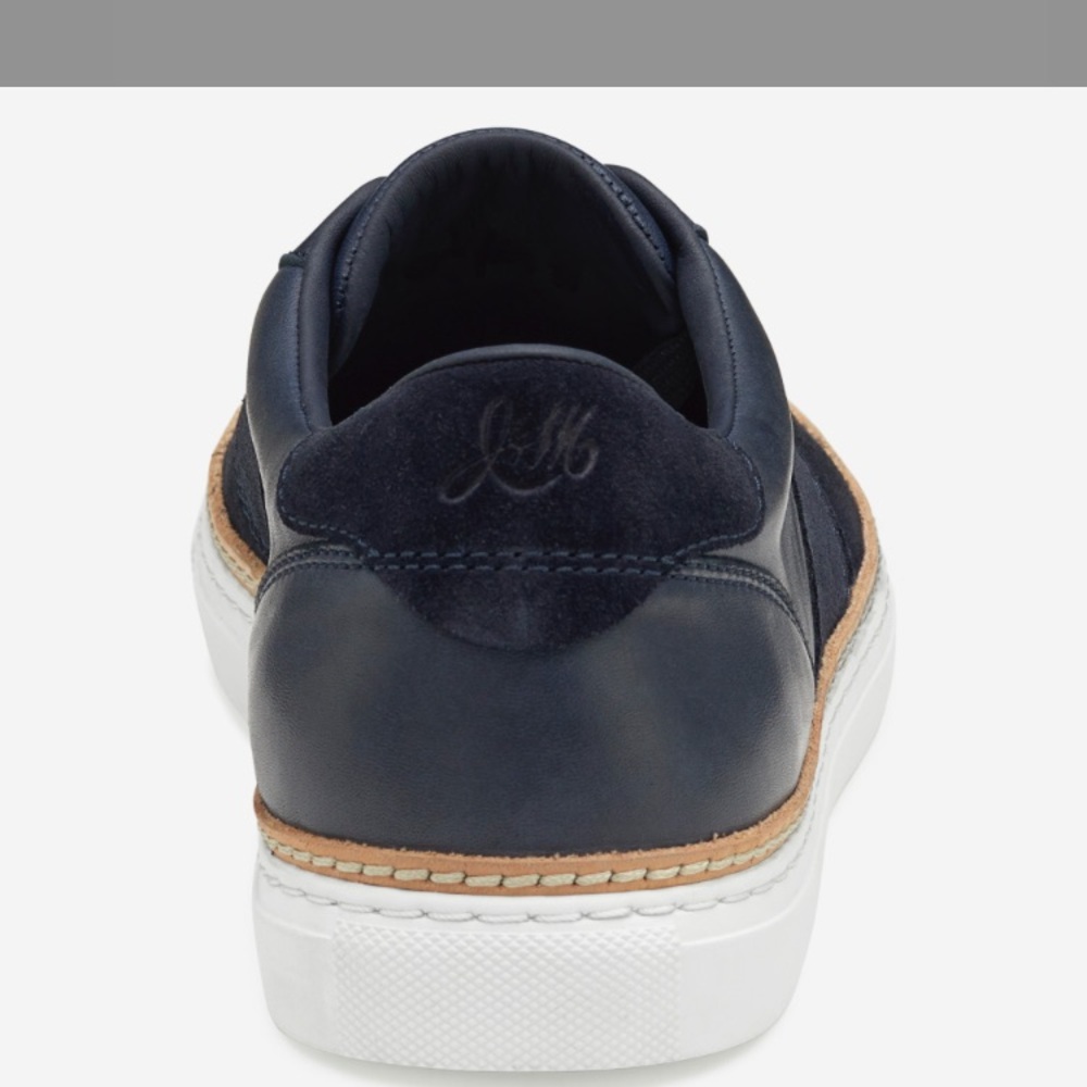 Johnston & Murphy Mens Casey U-Throat Navy Sheepskin/English Suede Sneakers 10M - Picture 10 of 11